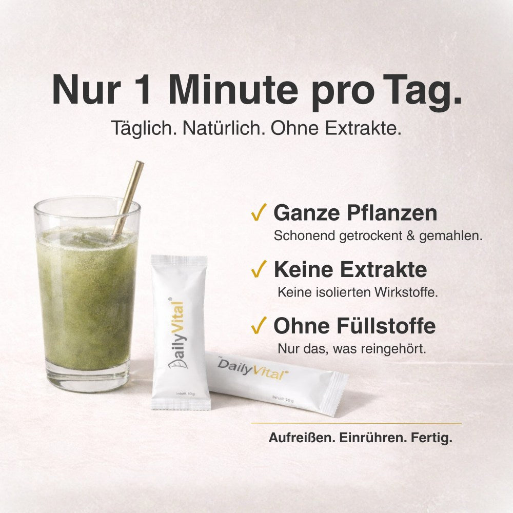 DailyVital – Pflanzlicher Superfood-Drink für Energie & innere Balance